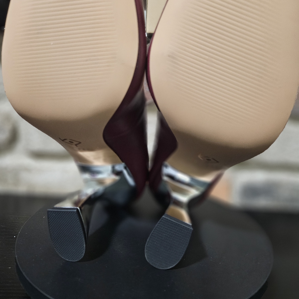 Katy Perry Collections Burgundy Heels with Silver Accent - Picture 6 of 6